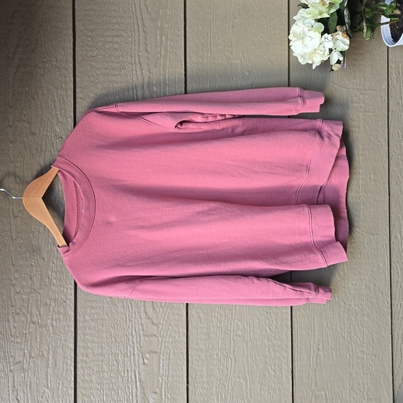 aerie rose pink long sleeve crew neck pullover sweatshirt size s small - Picture 1 of 10
